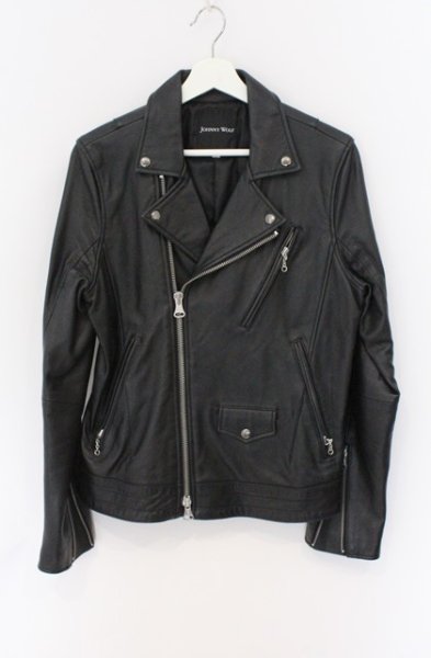 画像1: JOHNNY WOLF / ラムレザーダブルライダースジャケット 3 ブラック O-26-02-22-005-JO-ja-YM-OS (1)