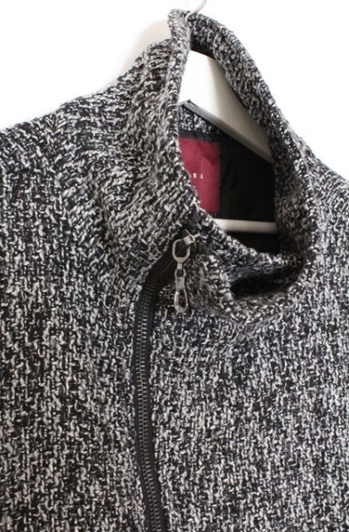 画像2: SEANA / ハイネックライダースツイードジャケット L グレー O-26-02-22-007-SE-ou-YM-OS (2)