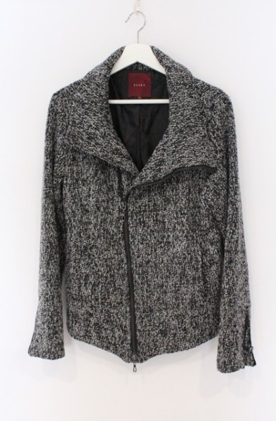 画像3: SEANA / ハイネックライダースツイードジャケット L グレー O-26-02-22-007-SE-ou-YM-OS (3)