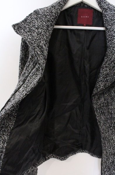 画像5: SEANA / ハイネックライダースツイードジャケット L グレー O-26-02-22-007-SE-ou-YM-OS (5)