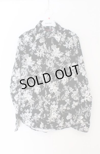 画像1: SEANA / モノトーン総柄ストレッチシャツ L ブラック O-26-02-22-014-SE-sh-YM-OS (1)