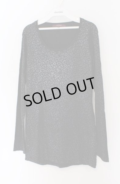 画像1: SEANA / レオパード総柄カットソー L ブラック O-26-02-22-017-SE-to-YM-OS (1)