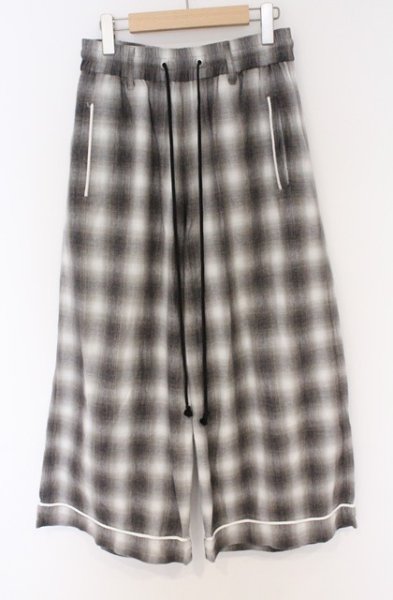 画像1: el conductorH / Easy Cotton Wide Check パンツ 2 グレー O-26-02-23-019-el-pa-YM-OS (1)