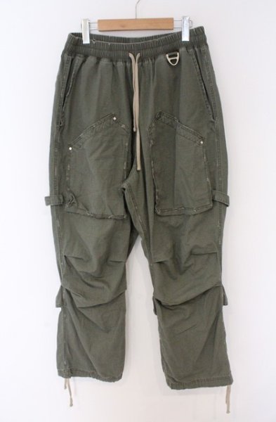画像1: FR(13)NDS / ダメージ加工ドローストリングロングパンツ F カーキ O-26-02-23-024-FR-pa-YM-OS (1)