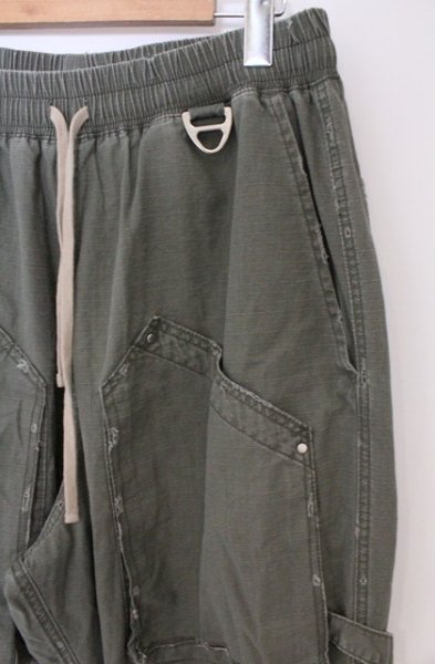 画像2: FR(13)NDS / ダメージ加工ドローストリングロングパンツ F カーキ O-26-02-23-024-FR-pa-YM-OS (2)