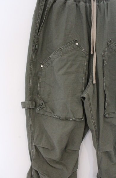 画像3: FR(13)NDS / ダメージ加工ドローストリングロングパンツ F カーキ O-26-02-23-024-FR-pa-YM-OS (3)
