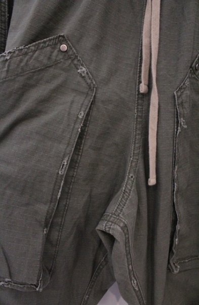 画像4: FR(13)NDS / ダメージ加工ドローストリングロングパンツ F カーキ O-26-02-23-024-FR-pa-YM-OS (4)