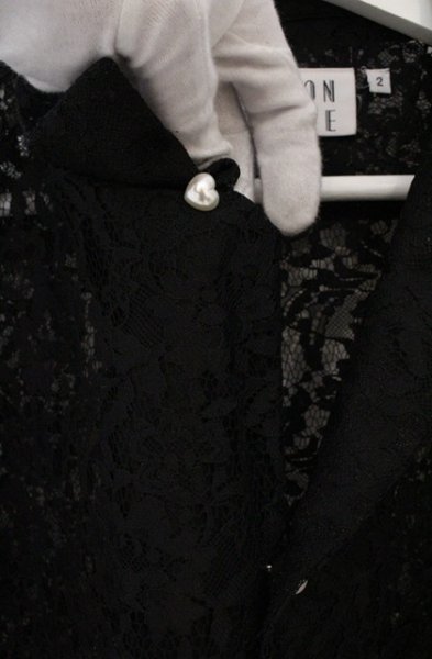 画像2: el conductorH / FLOWER LACE OPEN COLLAR シャツ 2 ブラック O-26-02-23-005-el-sh-YM-OS (2)