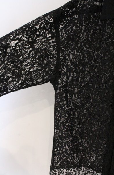 画像3: el conductorH / FLOWER LACE OPEN COLLAR シャツ 2 ブラック O-26-02-23-005-el-sh-YM-OS (3)