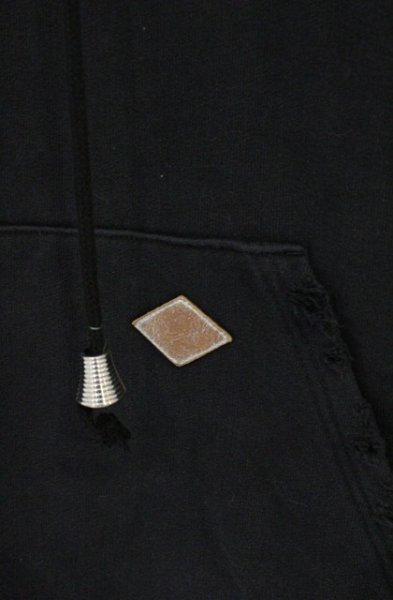 画像4: el conductorH / COTTON DAMAGED HOODED SWEATER　パーカー 4 ピグメントブラック O-26-02-23-007-el-to-YM-OS (4)