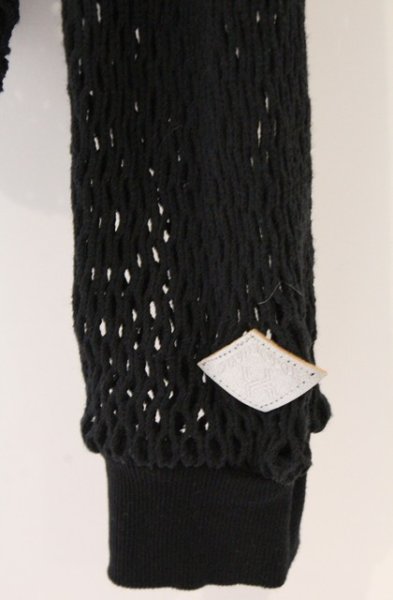 画像3: el conductorH / COTTON LACEUP LONG SLEEVE MESH トップ 2 ブラック O-26-02-23-010-el-to-YM-OS (3)