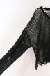 画像4: el conductorH / COTTON LACEUP LONG SLEEVE MESH トップ 2 ブラック O-26-02-23-010-el-to-YM-OS (4)