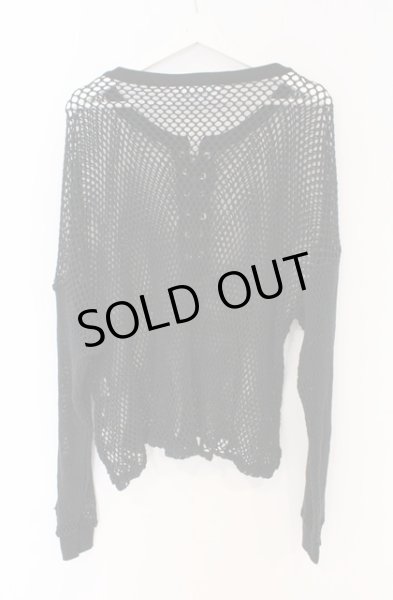 画像5: el conductorH / COTTON LACEUP LONG SLEEVE MESH トップ 2 ブラック O-26-02-23-010-el-to-YM-ZT006 (5)