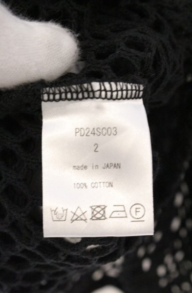 画像6: el conductorH / COTTON LACEUP LONG SLEEVE MESH トップ 2 ブラック O-26-02-23-010-el-to-YM-OS (6)