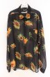 画像1: CavariA / 向日葵総柄シフォンシャツ 46 ブラックｘイエロー O-26-02-23-012-Ca-sh-YM-OS (1)