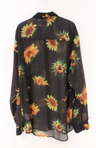画像5: CavariA / 向日葵総柄シフォンシャツ 46 ブラックｘイエロー O-26-02-23-012-Ca-sh-YM-OS (5)