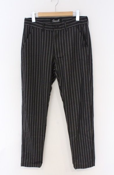 画像1: CavariA / クロップドストライプスラックス 44 グレー O-26-02-23-016-Ca-pa-YM-OS (1)