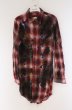 画像1: CIVARIZE / Gravitate ペンキ散らし加工チェックワッシャーロングシャツ 44 レッド O-26-03-21-024-CI-sh-YM-OS (1)