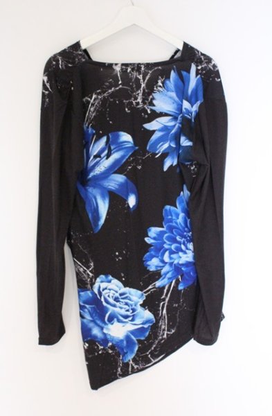 画像2: CIVARIZE / フラワー総柄ドレープカットソー 44 ブラックｘブルー O-26-03-21-028-CI-to-YM-OS (2)