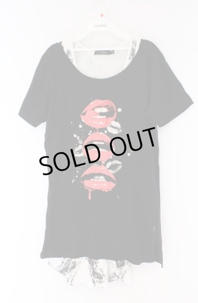 画像1: CIVARIZE / 蛇柄プリントタンクトップ＆LIPTシャツSET 46 ブラックｘホワイト O-26-03-21-031-CI-to-YM-OS (1)