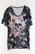 画像1: CIVARIZE / Suspicious 転写スカルフラワープリントTシャツ 46 ブラック O-26-03-21-033-CI-ts-YM-OS (1)