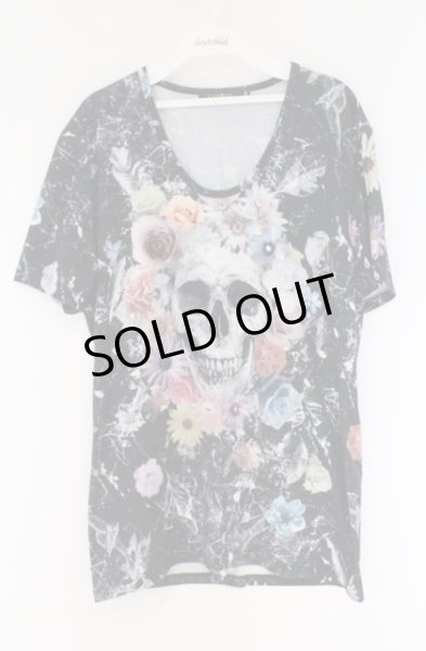 画像1: CIVARIZE / Suspicious 転写スカルフラワープリントTシャツ 46 ブラック O-26-03-21-033-CI-ts-YM-OS (1)