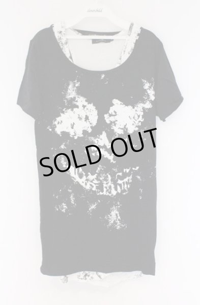 画像1: CIVARIZE / Corrupt スカルプリントTシャツ＆タンクトップ 46 ブラックｘホワイト O-26-03-21-034-CI-ts-YM-OS (1)