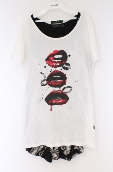 画像1: CIVARIZE / 蛇柄プリントタンクトップ＆LIPTシャツSET 46 ブラックｘホワイト O-26-03-21-035-CI-to-YM-OS (1)