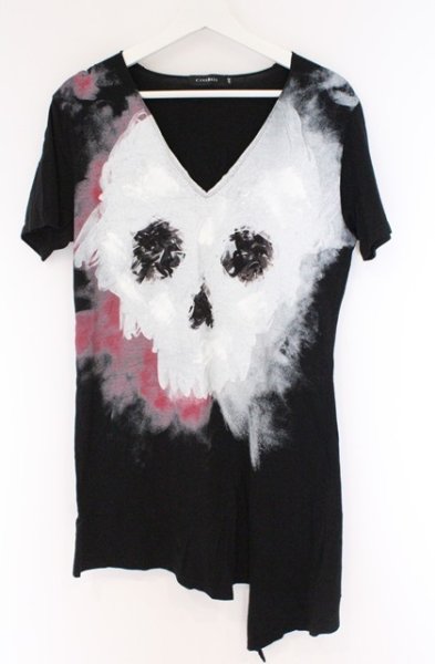 画像1: CIVARIZE / Pale スカル変形アシンメトリーTシャツ 46 ブラック O-26-03-21-038-CI-ts-YM-OS (1)