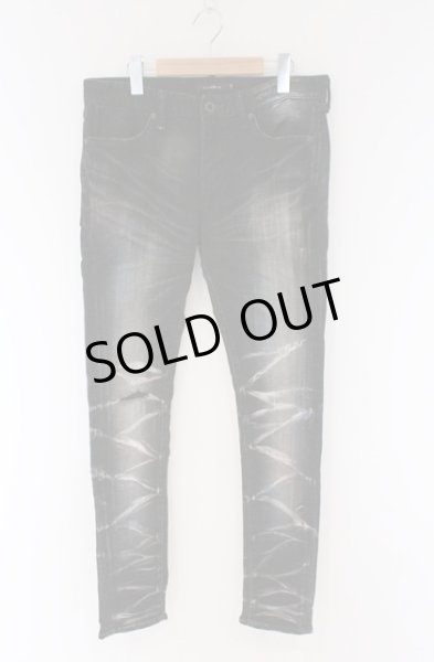 画像1: CIVARIZE / Dazzlingカラー吹き付け加工スキニーデニムパンツ 46 レッド（ブラック） O-26-03-21-039-CI-pa-YM-OS (1)