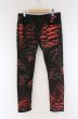 画像1: CIVARIZE / Avid カラー箔加工ストレッチスキニーデニムパンツ 44 レッドｘブラック O-26-03-21-041-CI-pa-YM-OS (1)