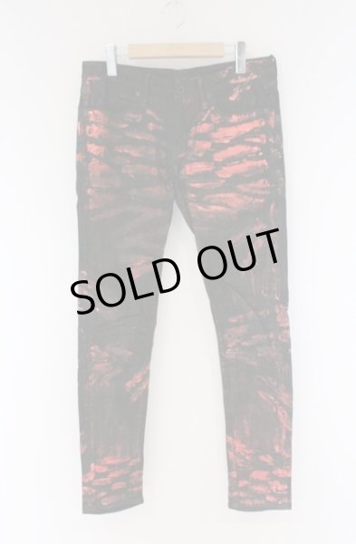 画像1: CIVARIZE / Avid カラー箔加工ストレッチスキニーデニムパンツ 44 レッドｘブラック O-26-03-21-041-CI-pa-YM-OS (1)