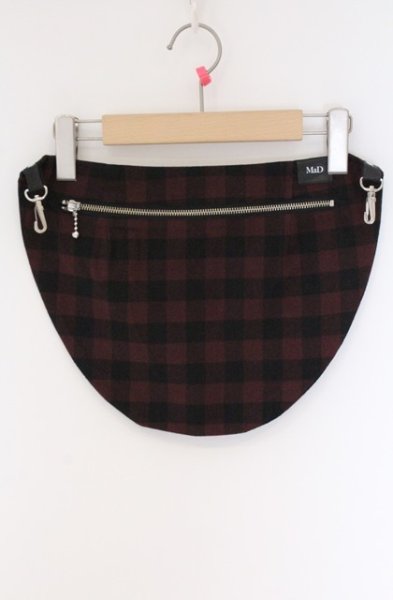 画像1: Moonage Devilment / ブロックチェックバムフラップ F ワイン O-26-03-21-044-Mo-za-YM-OS (1)