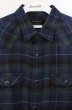 画像2: Moonage Devilment / チェックネルウエスタンシャツ 46 ネイビーｘグリーン O-26-03-21-007-Mo-to-YM-OS (2)