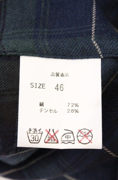 画像4: Moonage Devilment / チェックネルウエスタンシャツ 46 ネイビーｘグリーン O-26-03-21-007-Mo-to-YM-OS (4)