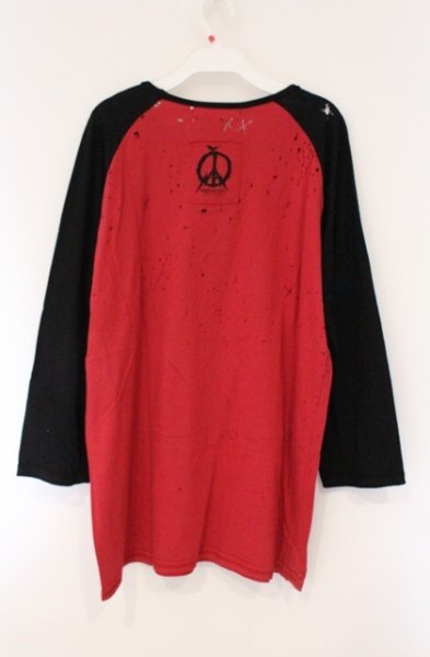 画像3: Moonage Devilment / PROPA9ANDAコラボ 五分袖ラグランカットソー 46 レッドｘブラック O-26-03-21-016-Mo-to-YM-OS (3)