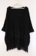 画像1: CIVARIZE / Ciel フリンジドルマンニットポンチョ F ブラック O-26-03-21-020-CI-to-YM-OS (1)