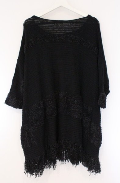画像4: CIVARIZE / Ciel フリンジドルマンニットポンチョ F ブラック O-26-03-21-020-CI-to-YM-OS (4)
