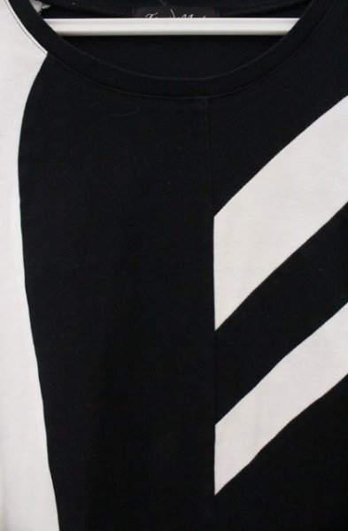 画像2: TORNADO MART / ラインオーバーカットソー　Tシャツ L ブラックｘホワイト O-26-03-26-003-TO-ts-YM-OS (2)