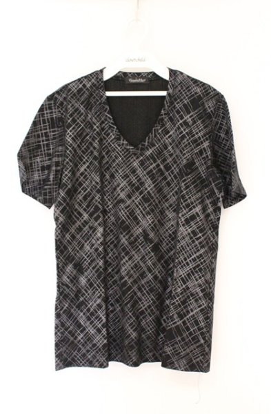 画像1: TORNADO MART / クロスライン箔半袖カットソー L ブラック O-26-03-26-027-TO-ts-YM-OS (1)