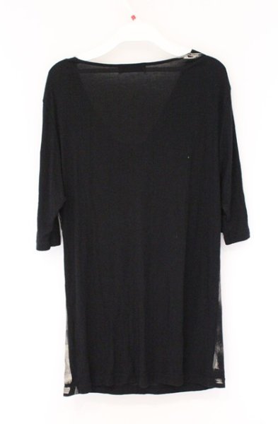 画像3: TORNADO MART / ドレープテレコ五分袖カットソー M ブラック O-26-03-26-028-TO-to-YM-OS (3)