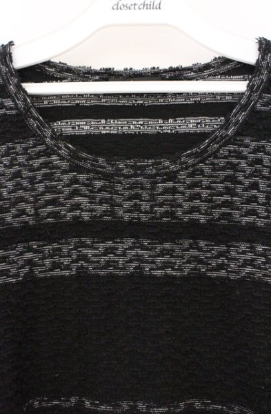 画像2: TORNADO MART / パイルボーダークルーネックニット L ブラックｘグレー O-26-03-26-030-TO-to-YM-OS (2)