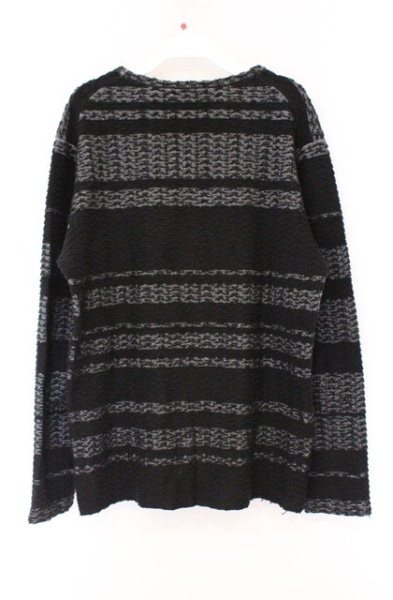 画像3: TORNADO MART / パイルボーダークルーネックニット L ブラックｘグレー O-26-03-26-030-TO-to-YM-OS (3)