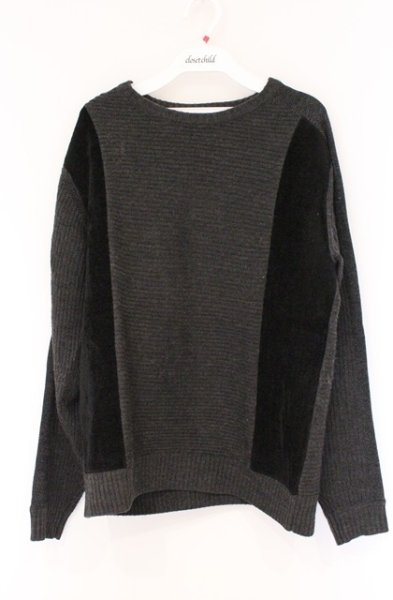 画像1: 5351pour les Hommes / 接結モールクルーネックプルオーバー 46 ブラックｘグレー O-26-03-26-032-53-to-YM-OS (1)