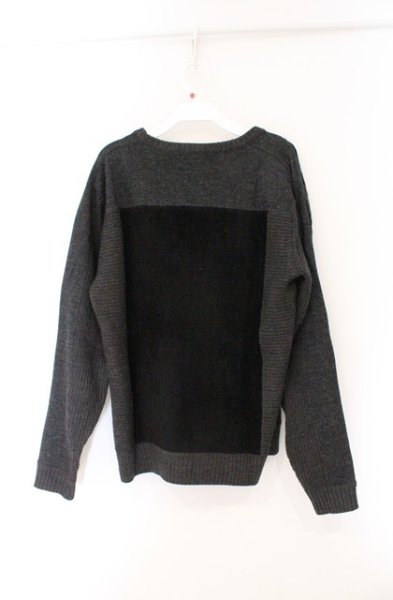 画像3: 5351pour les Hommes / 接結モールクルーネックプルオーバー 46 ブラックｘグレー O-26-03-26-032-53-to-YM-OS (3)