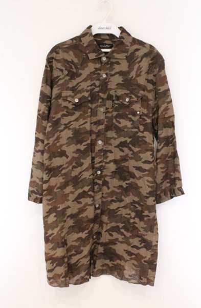 画像1: TORNADO MART / リネンロング七分袖カモフラシャツ L カーキ O-26-03-26-036-TO-sh-YM-OS (1)