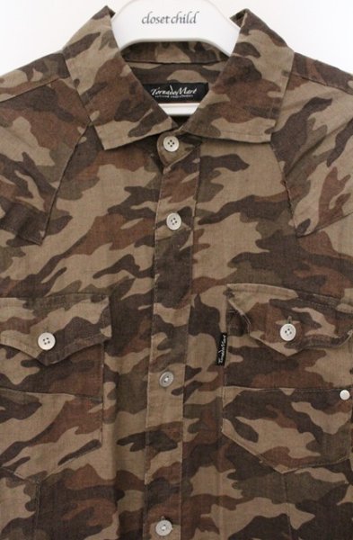 画像2: TORNADO MART / リネンロング七分袖カモフラシャツ L カーキ O-26-03-26-036-TO-sh-YM-OS (2)