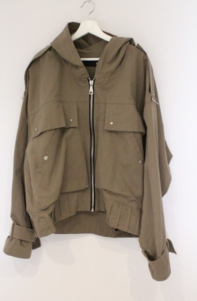 画像1: A.F ARTEFACT / TWILL MILITARY HOODIE BLOUSON ブルゾンジャケット 2 カーキ O-26-03-26-043-A.-ja-YM-OS (1)