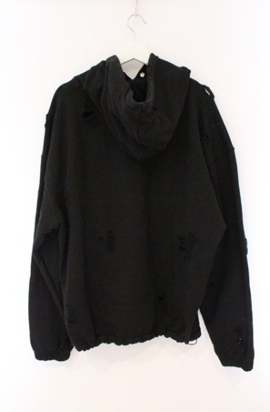 画像4: FR(13)NDS / ダメージオーバーフーディー パーカー  ブラック O-26-03-26-044-FR-to-YM-OS (4)