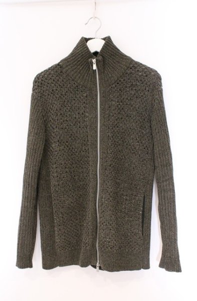 画像1: TORNADO MART / カスリネットモールスタンドZIPニットカーディガン L カーキ O-26-03-26-051-TO-ja-YM-OS (1)